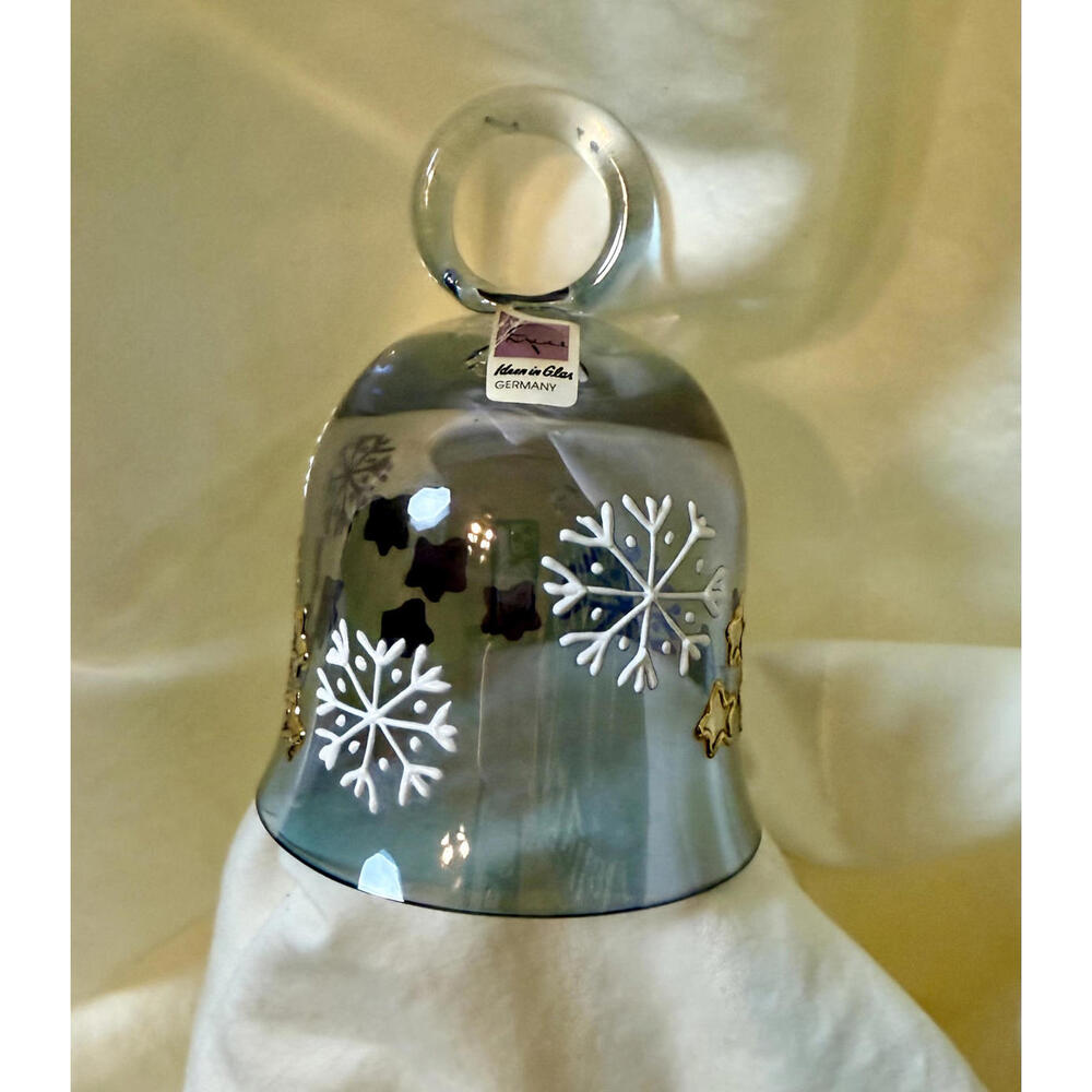 VTG RARE "Paul Nagel" Signed Mouth Blown Glass Christmas Bell Made in Germany